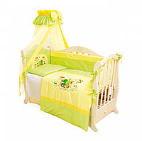 Постельный комплект в детскую кроватку 7 эл Twins Evo Лягушки, green, зеленый
