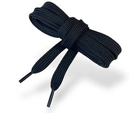 Шнурки взуттєві плоски #143 PREMIUM якість колір чорний 90-120см.