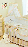 Балдахин Twins Romantic для детской кроватки 1024-R-002, Сердечки, бежевый