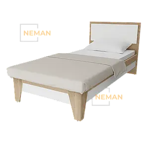 Ліжко СканДІ 900 Neman, Дуб пісочний/Білий, фото 1