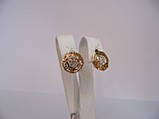 Золоті жіночі сережки з діамантами, вага 3,44 г., фото 2
