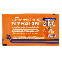 Тайские пастилки от боли в горле со вкусом апельсина MyBacin 10 таблеток Lozenges (8852294022013)