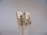 Золоті жіночі сережки з діамантами, вага 3,89 г., фото 2