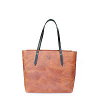 Кожаный шоппер Walker Mini светло-коричневый винтажный Вместительная женская сумка премиум класса