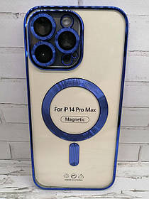 Чохол на iPhone 14 Pro Max накладка бампер протиударний MagSafe Avantis Blue