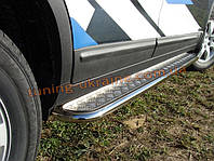 Боковые пороги труба c листом (алюминиевым) D42 на Ford Kuga