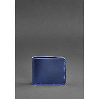 Качественное мужское портмоне Мужское кожаное портмоне синее Удобный мужской кошелек премиум класса Портмоне