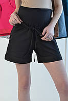 Комфортные шорты для беременных Черные короткие женские шорты 42-56 рр