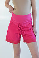 Комфортные шорты для беременных Розовые короткие женские шорты 42-56 рр