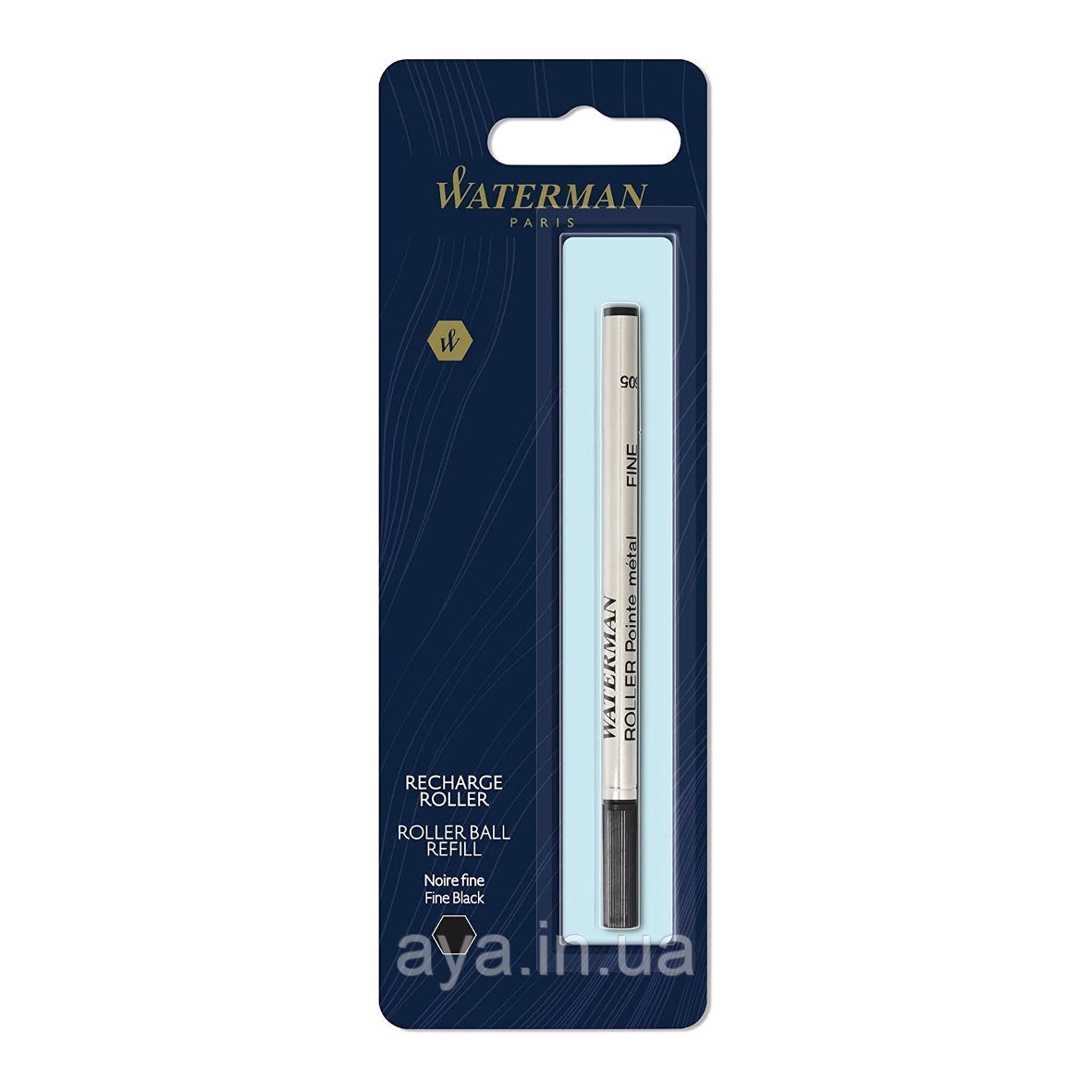Стрижень Waterman змінний для ручки ролера (F - 0.5 мм, колір чорнил чорний) 54 090b