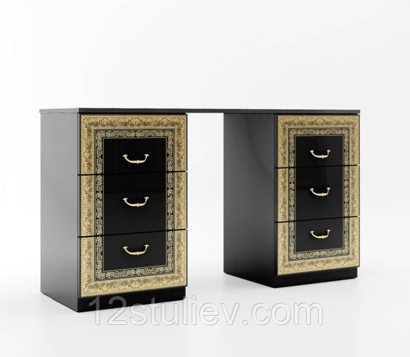 Туалетний столик Дженніфер 6шх Чорний глянець Міро-Марк, фото 1