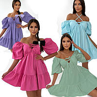 Р.42 до 46 Женское платье сарафан коттон летнее легкое, воздушное нарядное молодежное из натуральной ткани