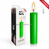 Зелена свічка воскова Art of Sex size M 15 см низькотемпературна, люмінесцентна