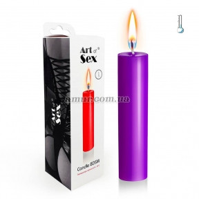 Фіолетова свічка воскова Art of Sex size M 15 см низькотемпературна