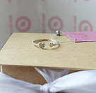 Срібна незамкнута каблучка - серце жіноче "Джулі" Стильна каблучка зі срібла з фіанітами, фото 4