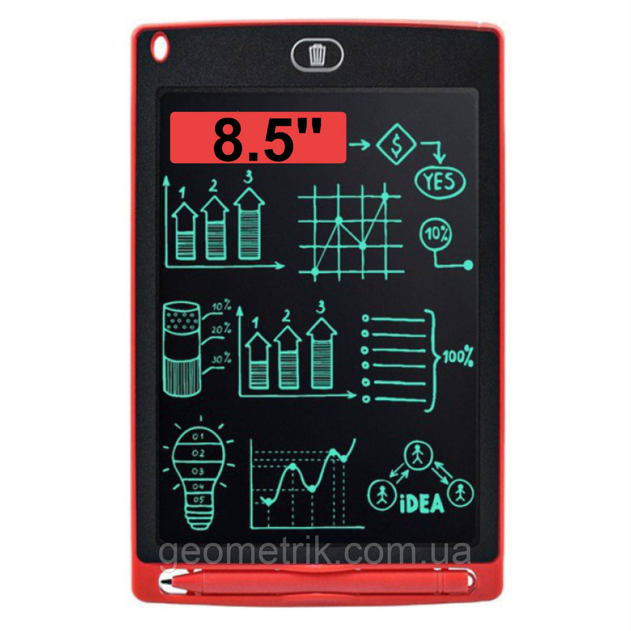 Графічний LCD планшет для малювання 8.5'' | монохромний ЖК планшет | червоний