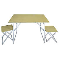Комплект полевой обеденной мебели Rozkom Cтол + 2 стульчика 1065х605х740 мм 61002