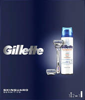 Набор мужской Gillette Skinguard Sensitive (гель + станок + 2 кассеты)