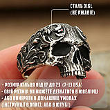 Чоловіче сталеве кільце CAESAR 19 перстень печатка із медичної нержавіючої сталі 316L з Черепом, фото 7
