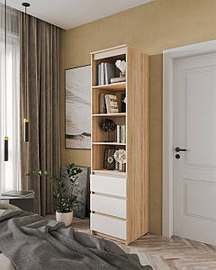 Пенал відкритий з шухлядами Ш500*В2117*Г498 дуб сонома/білий