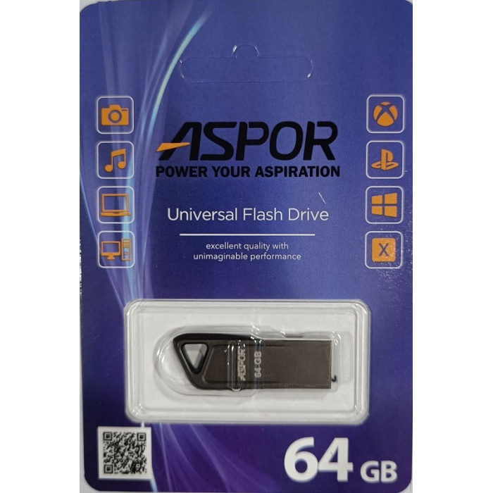 USB Flash Aspor AR114 64GB- графіт, фото 1