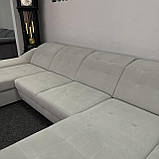 Великий розкладний диван п-подібної форми в тканині, фото 8