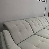 Великий розкладний диван п-подібної форми в тканині, фото 9