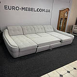 Великий розкладний диван п-подібної форми в тканині, фото 3