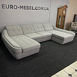 Великий розкладний диван п-подібної форми в тканині, фото 2