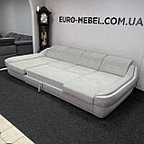 Великий розкладний диван п-подібної форми в тканині, фото 7