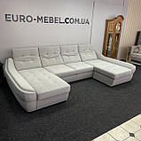 Великий розкладний диван п-подібної форми в тканині, фото 4