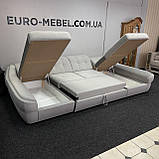 Великий розкладний диван п-подібної форми в тканині, фото 6