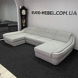 Великий розкладний диван п-подібної форми в тканині, фото 10