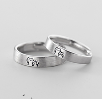 Парные кольца Котики/ украшения для влюбленных /подарок на годовщину / в цвете серебро, FS-2064