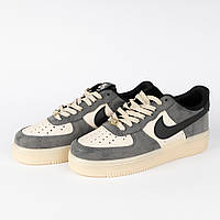 Кроссы Nike Air Force 1 серый+беж для мужчины СУПЕР-ТРЕНД, кроссовки серые мужские модные найк