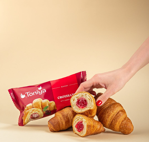 Купить Круассан свежий мягкий с вишневой начинкой (в индивидуальной ...