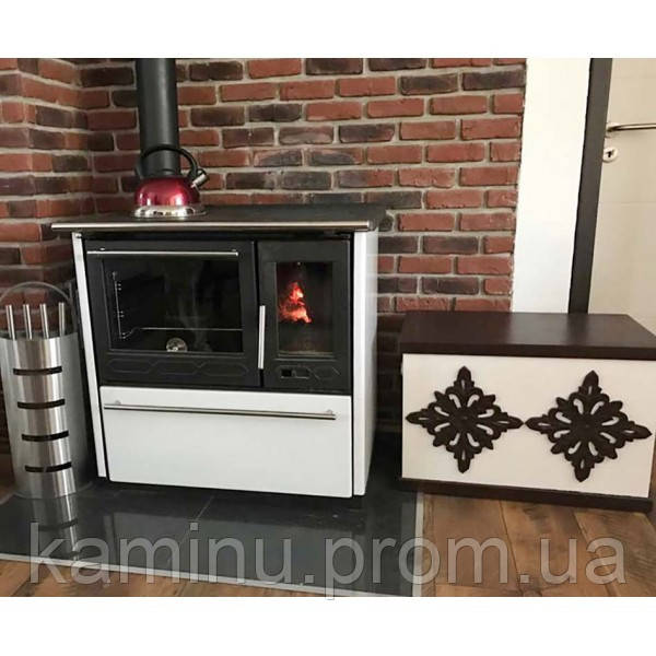 Отопительно варочная печь Plamen 850 Glas (white) - фото 9 - id-p1865785202