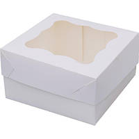 Коробка картонная 170 x 170 x 90 коробка с окошком для сладостей, коробка для подарков белая