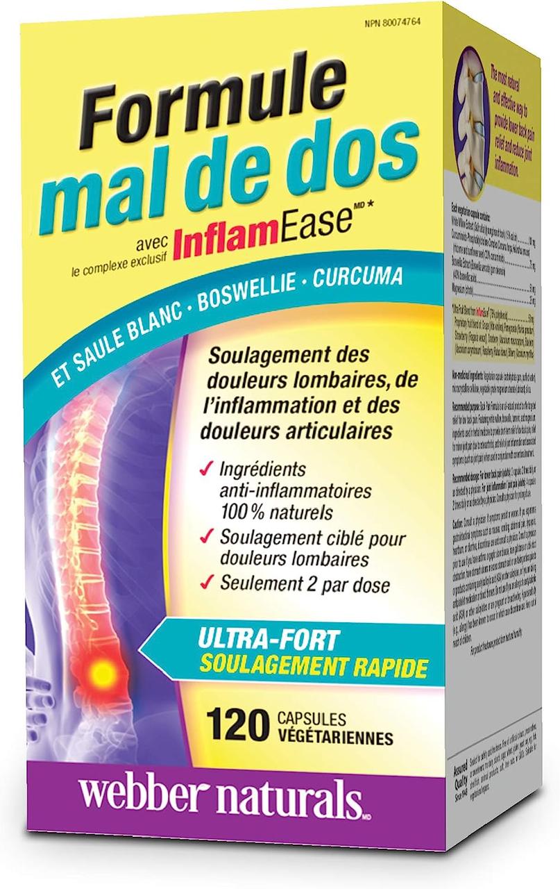 Для суглобів та зв'язок Webber Naturals Back Pain Formula 120 caps