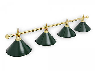 Світильник більярдний 4-х ламповий зелений, Світильник для більярдного столу на 4 плафони зелений