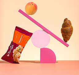 Круасан з абрикосовою начинкою (в індивідуальній упаковці) 1,8кг (30шт*60г) ТМ TONIYA