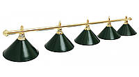 Светильник бильярдный 5-х ламповый зелёный, Светильник для бильярдного стола на 5 плафона зеленый