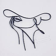 Топер бічний пластиковий жіночий силует (чорний), фото 2