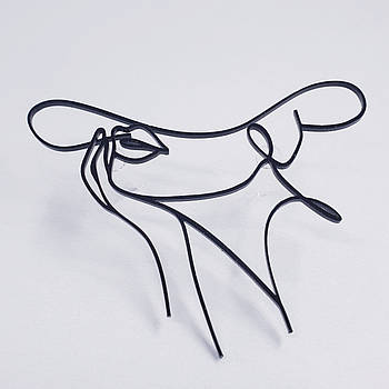 Топер бічний пластиковий жіночий силует (чорний)