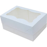 Коробка картонная 250 x 170 x 110 коробка с окошком для сладостей, коробка для подарков белая