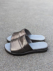 STTOPA Розміри 36-41. Шльопанці великих розмірів шкіряні. 115-3641-1 Чорні