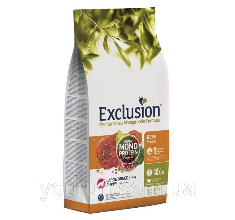 Exclusion Puppy Beef Large Breed - Монопротеїновий корм для цуценят великих порід з яловичиною 12 кг
