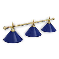Светильник бильярдный 3-х ламповый синий, Светильник для бильярдного стола на 3 плафона синий