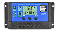 Контроллер заряда аккумулятора для солнечных панелей PWM 12/24В 30А автоматический