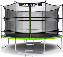 Батут Zipro Jump Pro з внутрішньою сіткою 374 см чорно-зелений